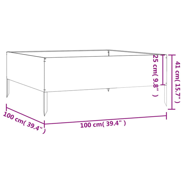 Cortenstahl Hochbeet Fmircea 100x100x41cm