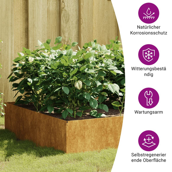 Cortenstahl Hochbeet Fmircea 100x100x41cm