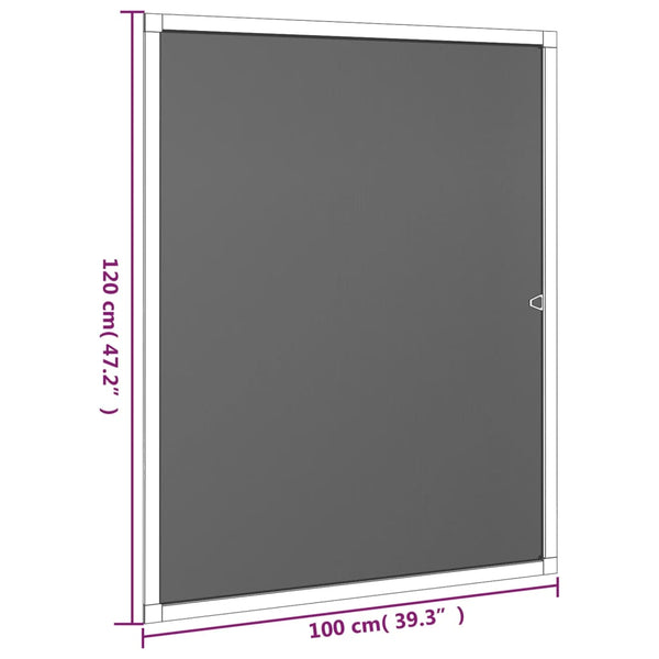Anthrazitfarbenes Insektenschutzgitter für Fenster Chestina 100x120cm
