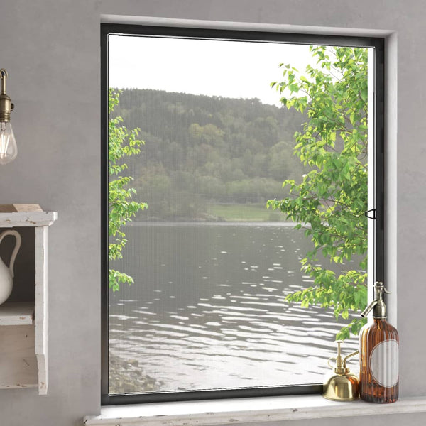 Anthrazitfarbenes Insektenschutzgitter für Fenster Chestina 100x120cm