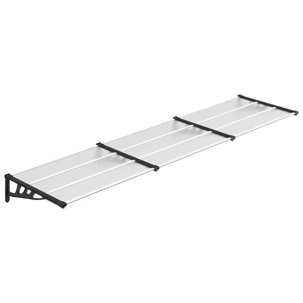 Schwarz-transparente Haustürüberdachung Sestilia 358,5x90cm (Polycarbonat)