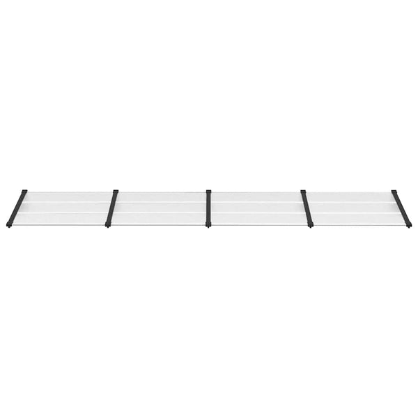 Schwarzes und transparentes Türvordach Sestilia 396x90cm (Polykarbonat)