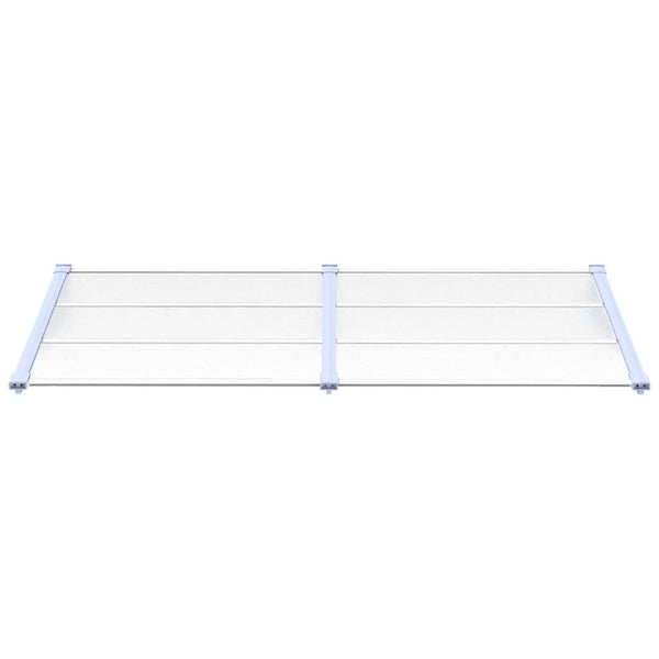 Harmaa ja läpinäkyvä ovikatos Clarise 199x90cm (polykarbonaatti)