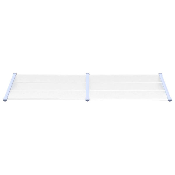 Harmaa ja läpinäkyvä ovikatos Clarise 239x90cm (polykarbonaatti)