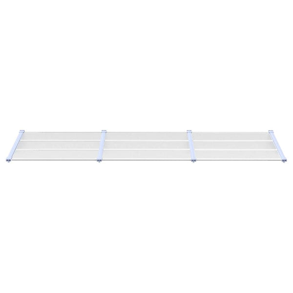 Graues und transparentes Türvordach Clarise 297,5x90cm (Polycarbonat)