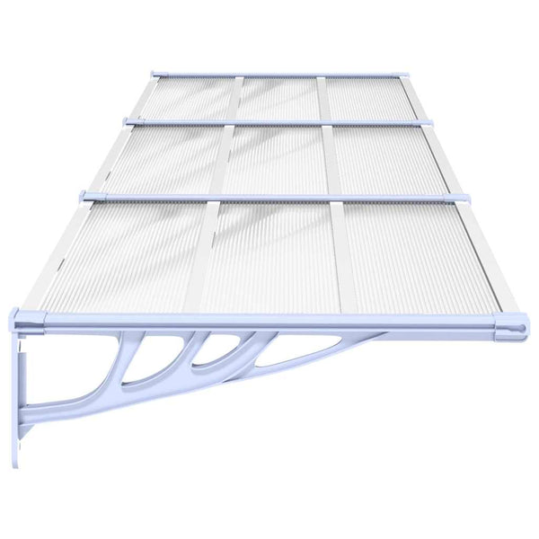 Graues und transparentes Türvordach Clarise 297,5x90cm (Polycarbonat)