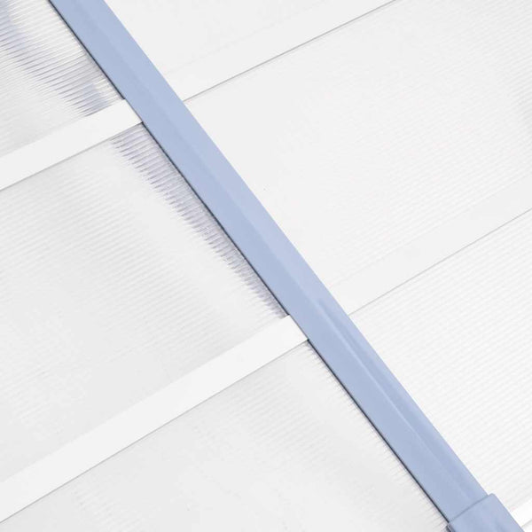 Graues und transparentes Türvordach Clarise 297,5x90cm (Polycarbonat)