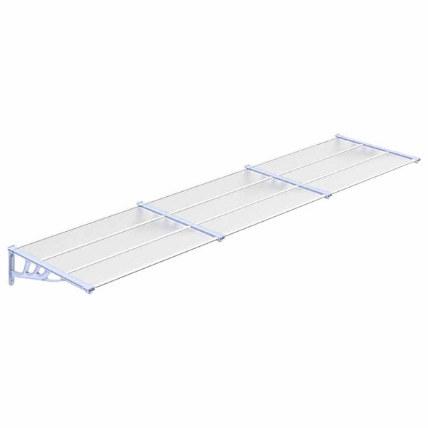 Harmaa ja läpinäkyvä ovikatos Clarise 358,5x90cm (polykarbonaatti)