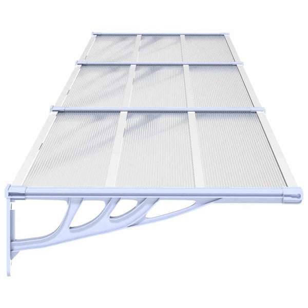 Harmaa ja läpinäkyvä ovikatos Clarise 358,5x90cm (polykarbonaatti)