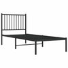 Schwarzes Metallbettgestell mit Kopfteil Necsoiu 75x190cm