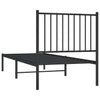 Schwarzes Metallbettgestell mit Kopfteil Necsoiu 75x190cm
