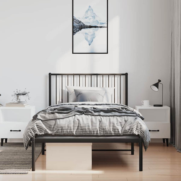 Musta metallinen sängynrunko päädyllä Necsoiu 100x200cm