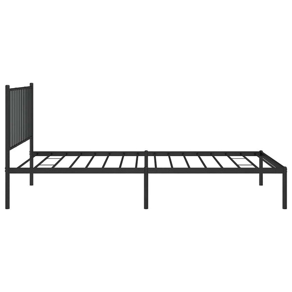 Musta metallinen sängynrunko päädyllä Necsoiu 100x200cm