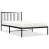 Schwarzes Metallbettgestell mit Kopfteil Necsoiu 107x203cm