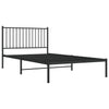 Schwarzes Metallbettgestell mit Kopfteil Necsoiu 107x203cm