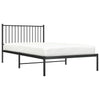 Schwarzes Metallbettgestell mit Kopfteil Necsoiu 107x203cm