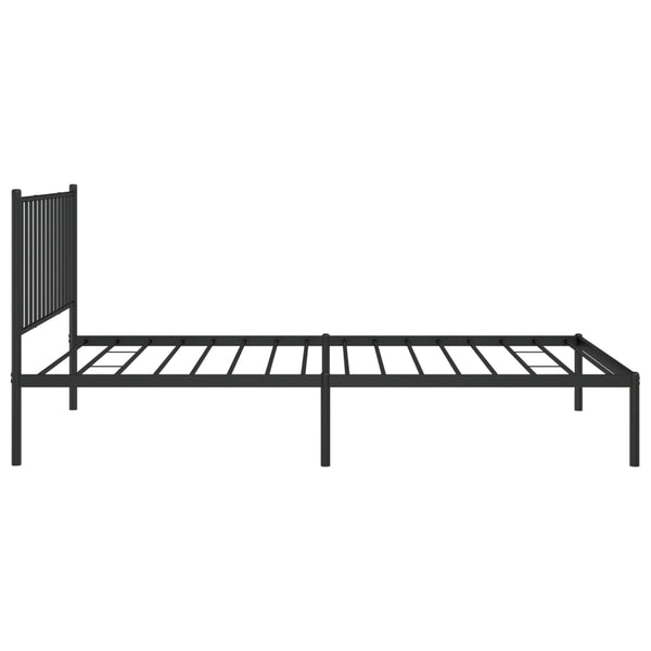 Schwarzes Metallbettgestell mit Kopfteil Necsoiu 107x203cm