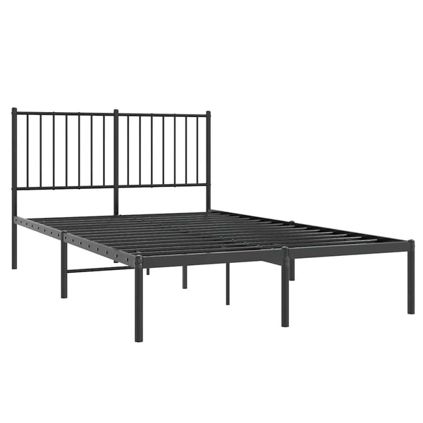 Schwarzer Metallbettrahmen mit Kopfteil Necsoiu 120x190cm