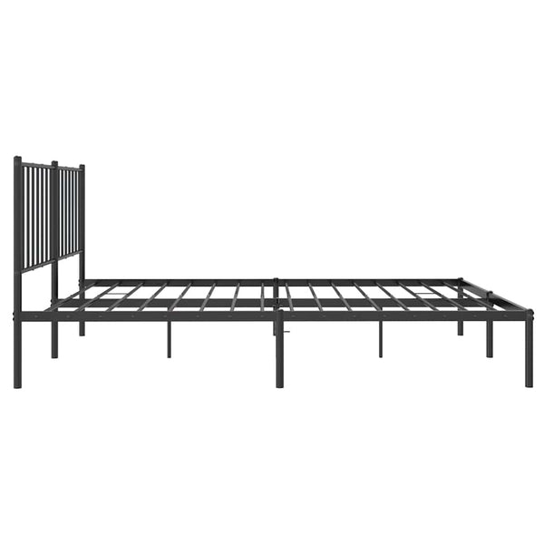Schwarzer Metallbettrahmen mit Kopfteil Necsoiu 120x190cm