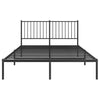 Schwarzes Metallbettgestell mit Kopfteil Necsoiu 135x190cm