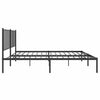 Schwarzes Metallbettgestell mit Kopfteil Necsoiu 140x200cm