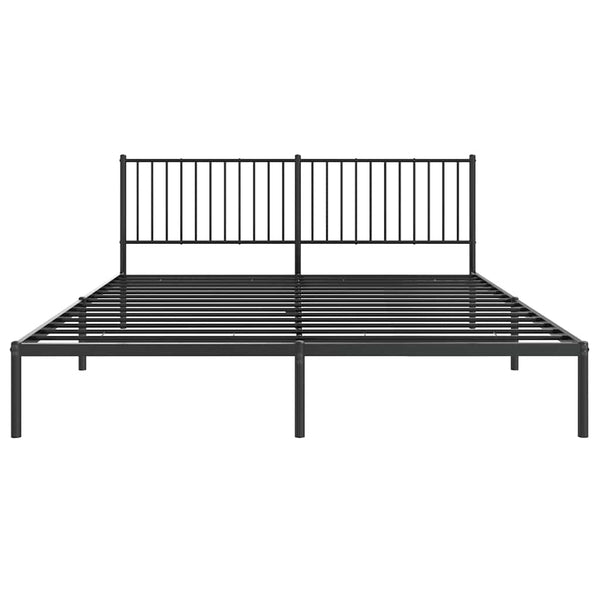Schwarzes Metallbettgestell mit Kopfteil Necsoiu 183x213cm