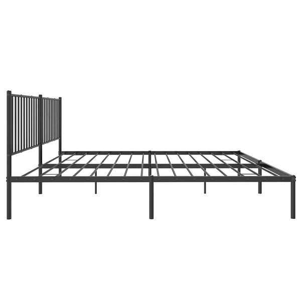 Schwarzes Metallbettgestell mit Kopfteil Necsoiu 183x213cm