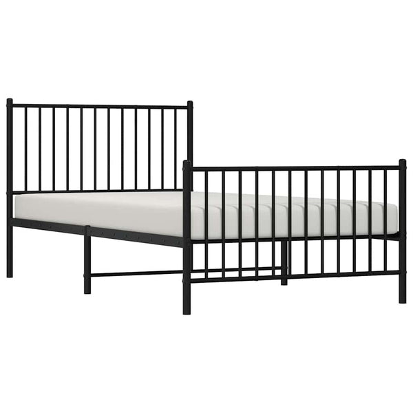 Schwarzes Metallbettgestell mit Kopfteilen Necsoiu 100x200cm