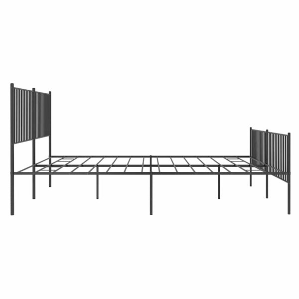 Schwarzes Metallbettgestell mit Kopfteil und Fußteil Necsoiu 193x203cm