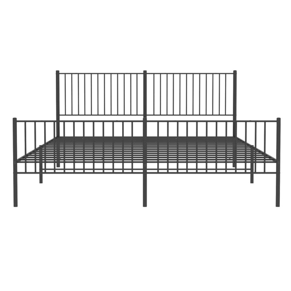 Schwarzes Metallbettgestell mit Kopfteil Necsoiu 200x200cm