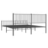 Schwarzes Metallbettgestell mit Kopfteil Necsoiu 200x200cm