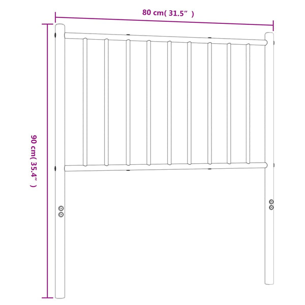 Musta metallinen sängynpääty Smil 75cm