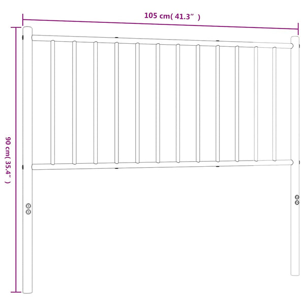 Schwarzes Metallkopfteil Smil 100cm