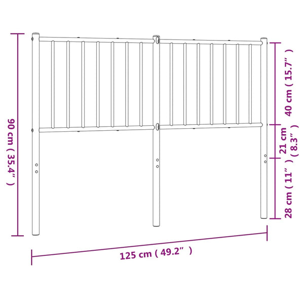 Musta metallinen sängynpääty Smil 120cm