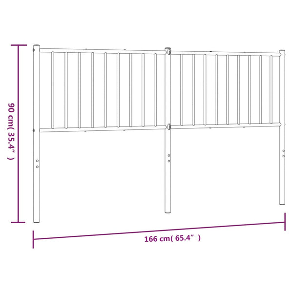 Schwarzes Metallkopfteil Smil 160cm