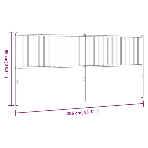 Musta metallinen sängynpääty Smil 200cm