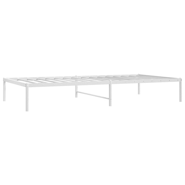 Weißes Metallbettgestell Necsoiu 100x200cm