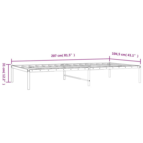 Weißes Metallbettgestell Necsoiu 100x200cm