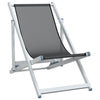 Graue, klappbare Strandstühle Zefi (2 Stück Aluminium und Textilene)