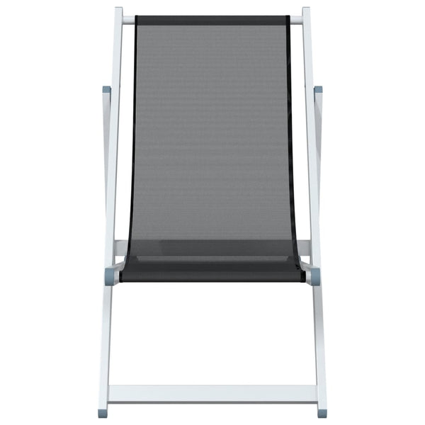 Graue, klappbare Strandstühle Zefi (2 Stück Aluminium und Textilene)