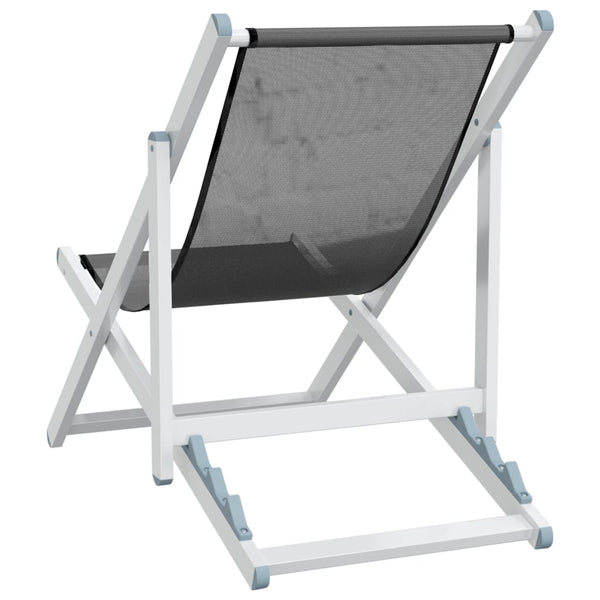 Graue, klappbare Strandstühle Zefi (2 Stück Aluminium und Textilene)