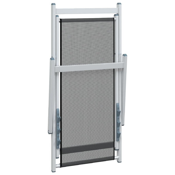 Graue, klappbare Strandstühle Zefi (2 Stück Aluminium und Textilene)