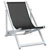 2 klappbare Strandstühle Zefi (2 x Schwarz, Aluminium und Textilene)