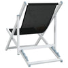2 klappbare Strandstühle Zefi (2 x Schwarz, Aluminium und Textilene)