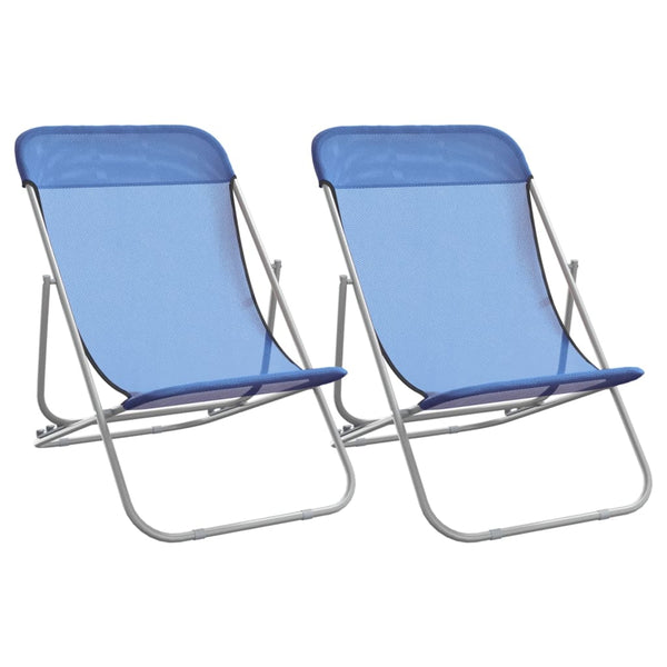 Blaue klappbare Strandstühle Newman (2 Stück Textilene / Stahl)