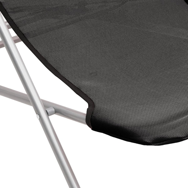 Schwarze klappbare Strandstühle Newman (2 Stück Textilene / Stahl)