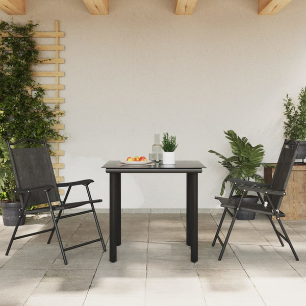 Agnisie Gartenklappstühle 2er-Set Grau (Stahl und Textilgewebe)