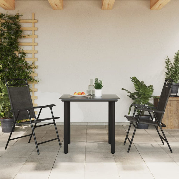 Graue Klappgartenstühle Humberto 2 Stk. (Stahl und Textilene)
