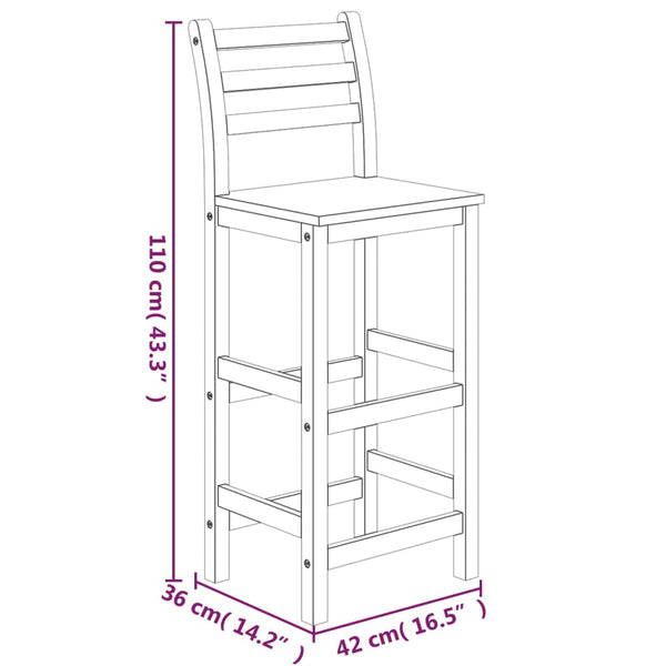 Gartenbar-Set Borz (3-teilig, Akazienholz)