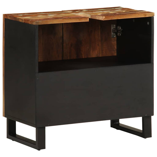 Waschtischunterschrank Sinziana 62x33x58cm (recyceltes Massivholz und Holz)